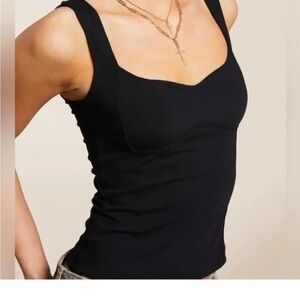 Free People Intimately Somewhere Sometime Cami in Black NWT